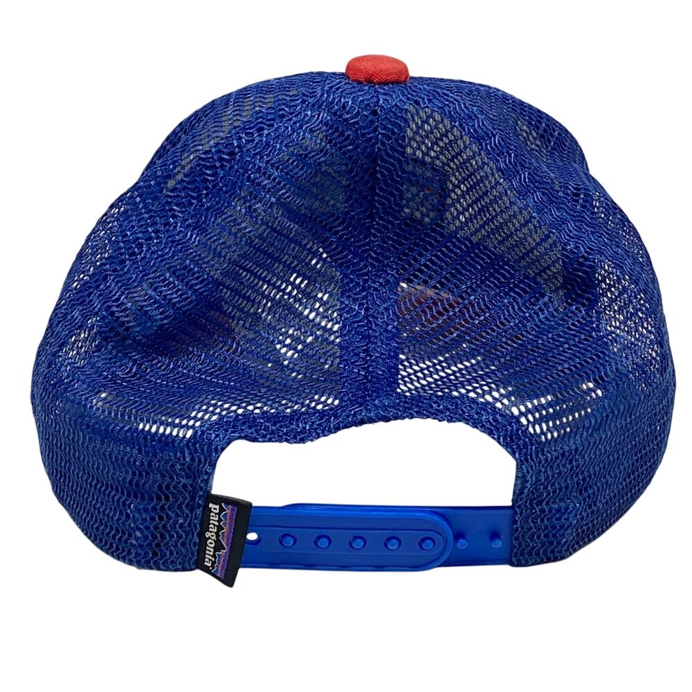 Patagonia Fitz Roy Trucker Hat Cap Mesh SnapBack Blue White Red Used - Picture 3 of 6